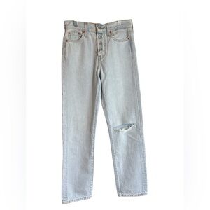 Levi’s Premium Wedgie Straight Jeans Size 25 Light Wash High Rise Button Fly